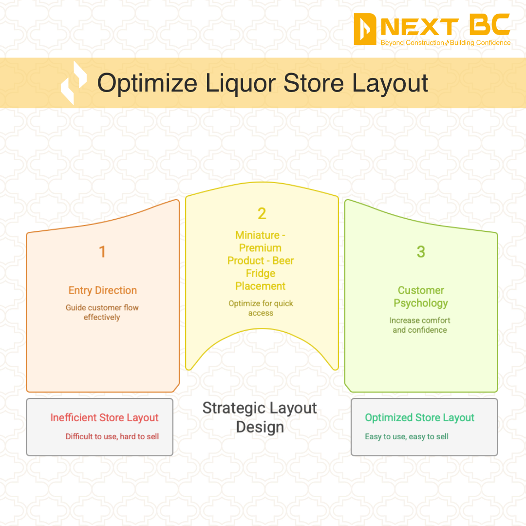 Liquor store layout planning for customer flow